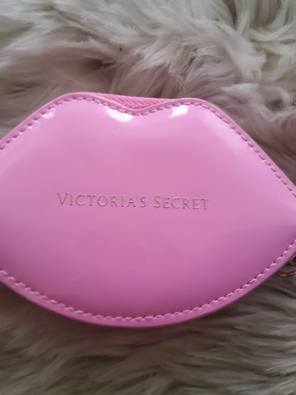 Victoria's Secret Glossy Pink Lip-Shaped Crossbody Bag